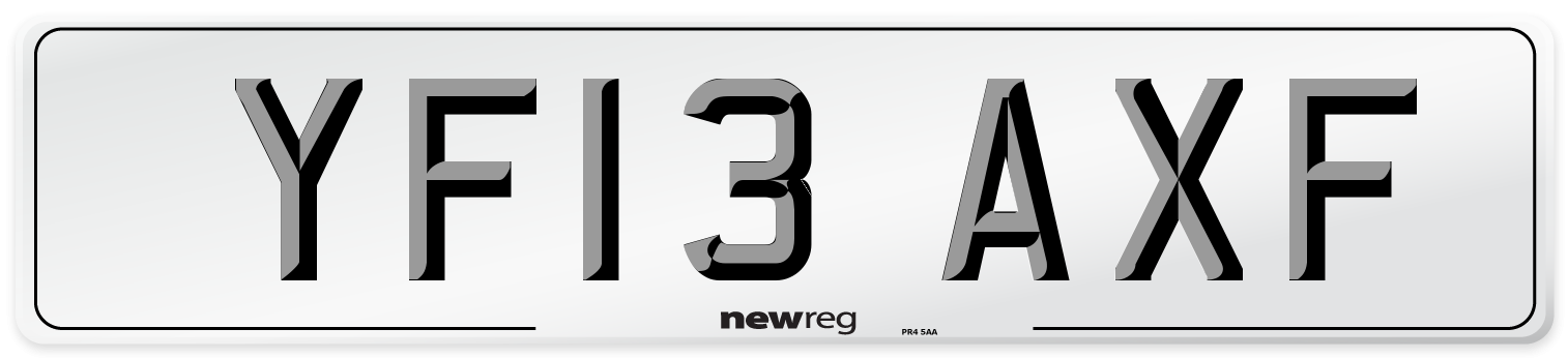 YF13 AXF Number Plate from New Reg